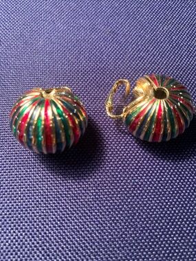 Colorful Striped Dome Clip-On Earrings